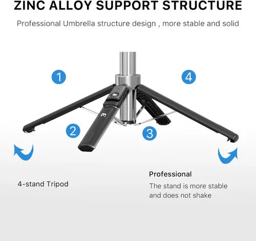 Miniatura 3 de MYBAT PRO - Trípode para selfie stick con control remoto, 4 en 1 extensible portátil Bluetooth Selfie Stick con luces y trípode para teléfono