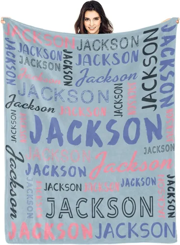Miniatura 33 de Manta personalizada con nombre, manta personalizada con nombre y texto para adultos, niños, cumpleaños, Navidad, Día de la Madre, Padre, Día de San