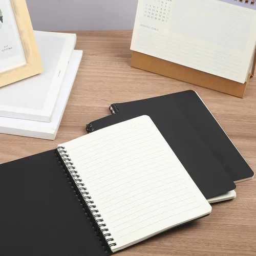 Miniatura 6 de miikoul - 60 paquetes de cuadernos en espiral A5, cuadernos con rayas negras a granel, 21 cm × 14 cm, 60 hojas/120 páginas, cuadernos de viaje