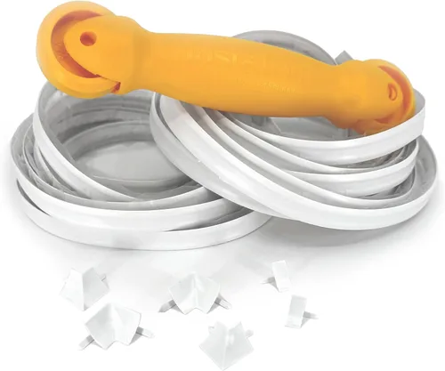 Miniatura 30 de InstaTrim Paquete de Molduras Flexibles Autoadhesivas con Aplicador - Kit de Calafateado de Molduras con Tira de Calafateo Negra de 10 pies de 1/2