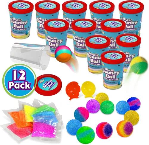 Miniatura 7 de Creative Kids Magic Bouncy Balls – Juguetes STEM DIY – Kit de ciencia para niños – 25 bolsas multicolor y 5 moldes para hasta 43 bolas Edición
