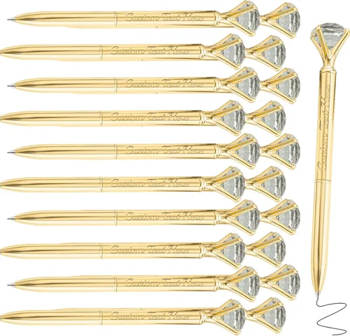 Miniatura 71 de Aolun 10 bolígrafos de diamantes con cristal personalizados a granel, bolígrafo de metal personalizado con nombre grabado, regalos de texto