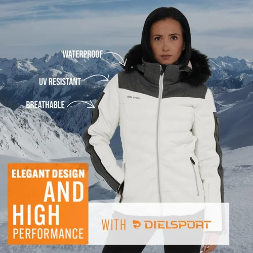 Miniatura 2 de DIEL SPORT FEMA - Chaqueta de plumón de esquí para mujer, impermeable, cálida, con capucha, abrigo de nieve aislado