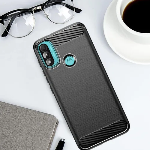 Miniatura 6 de Osophter Funda para Moto E20 con 2 unids Protector de pantalla de absorción de golpes Flexible TPU Caucho Protector de teléfono celular