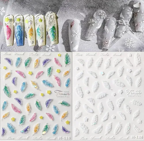 Miniatura 8 de Calcomanías de arte de uñas con nudo de lazo, diseños de lazo 5D, calcomanías autoadhesivas para uñas, bonitos diseños de arte de uñas, lazos Notas