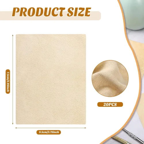 Miniatura 2 de Potchen 20 piezas de gamuza precortada para alisar el borde de la maceta, gamuza de arcilla suave kit de herramientas de cerámica cerámica