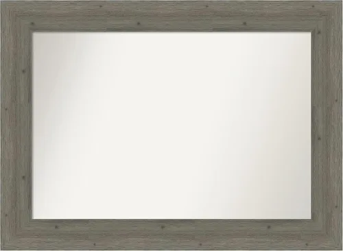 Miniatura 88 de Amanti Art Espejo de baño gris para sobre el fregadero, 27 x 27 pulgadas, espejo de tocador cuadrado gris, marco de madera rústica de campo medio