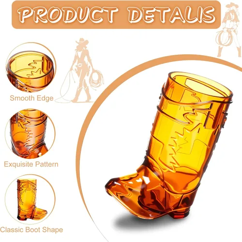 Miniatura 4 de SAIAOKJ Vasos de Chupito en Forma de Bota de Vaquero, 12 Piezas de 1 Onza Vasos de Chupito Mini de Plástico en Forma de Bota, Vasos de Plástico