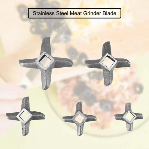 Miniatura 7 de Fdit Cortador profesional de acero inoxidable en forma de cruz para cocina y carne, picadora de cuchilla, cortador de cuchillo de repuesto