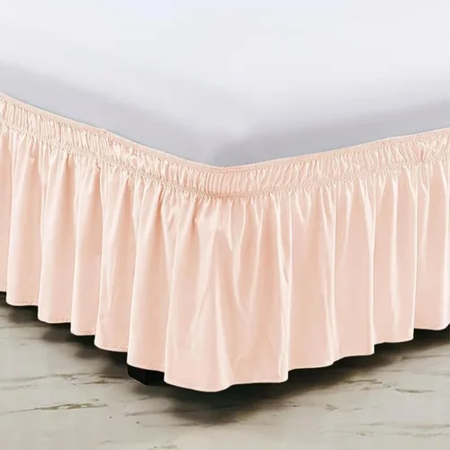 Miniatura 3 de Falda de cama individual negra para falda de cama con volantes con caída de 16 pulgadas, tela de tres lados ajustable con volantes suaves y sedosos