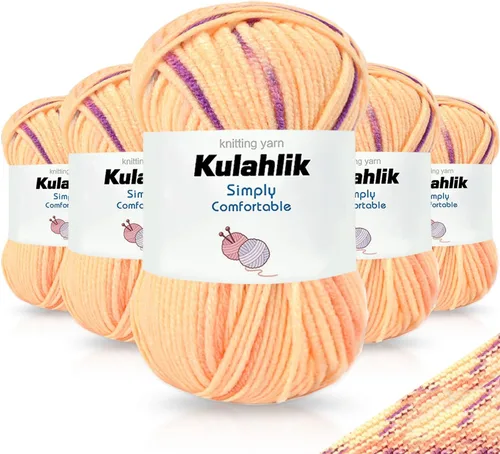 Miniatura 124 de 50g (1x50g) Hilo Acrílico para Crochet y Tejido, Hilo Degradado Colorido, 1 Rollo de Madejas, Hilo Acrílico Multicolor, Perfecto para Proyectos