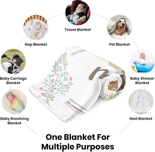 Miniatura 6 de Manta de bebé personalizada con caballo, manta de bebé para niña, manta floral para bebé con nombre que recibe manta de bebé, manta de felpa suave