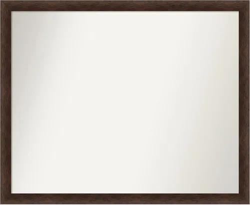 Miniatura 336 de Amanti Art Espejo de pared personalizado no biselado (24 x 27 pulgadas), marco estrecho de nogal chipre - varios tamaños personalizados - Espejo