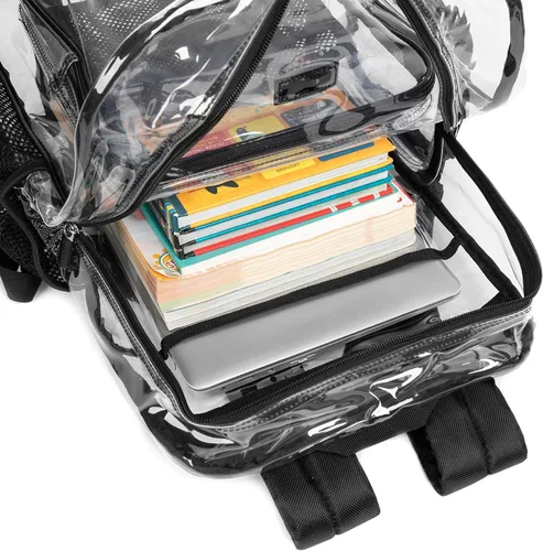Miniatura 3 de J.CARP Mochila Transparente Resistente de Alta Capacidad, Bolsa Duradera y Transparente
