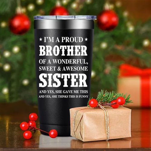 Miniatura 7 de SpenMeta Regalos para hermano – Regalos para hermano de hermana – Regalos de cumpleaños para adultos de los mejores hermanos – Vaso de 20 onzas