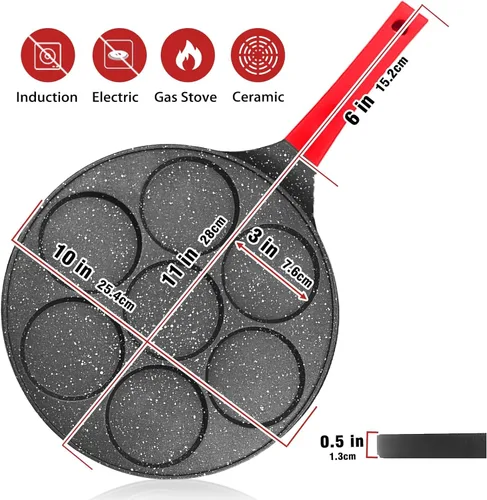 Miniatura 3 de Sartén para Freír Huevos, Máquina para Hacer Panqueques, Sartén para Cocinar Huevos, Mini Sartén para Tortillas y Panqueques, Sartén Antiadherente