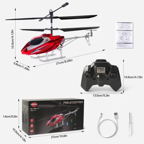 Miniatura 7 de VATOS Helicóptero RC para niños, helicóptero de control remoto de 2.4G con luz LED para niños de 12 años en adelante, altura fija, despegue con una