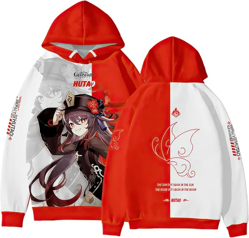 Miniatura 3 de Anime Game - Sudadera con capucha con estampado 3D de Hu Tao para cosplay unisex juego de moda para otoño e invierno