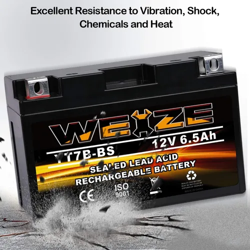 Miniatura 4 de Weize YT7B-BS Batería de alto rendimiento - sin mantenimiento - Batería sellada de la motocicleta AGM YT7B BS para Yamaha ATV