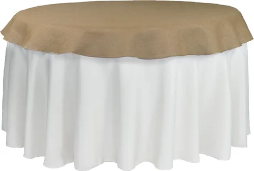 Miniatura 2 de Your Chair Covers - Mantel redondo de yute rústico de yute natural de 72 pulgadas para bodas, fiestas, cocina, hogar, comedor