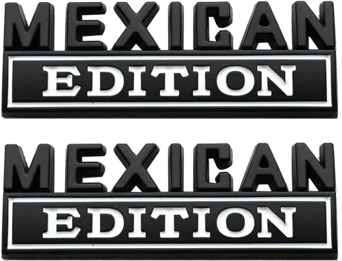 Miniatura 6 de Paquete de 2 emblemas de edición mexicana 3D, calcomanías de repuesto para automóvil, camión, SUV, barco, decoración de puerta de vehículo Rojo