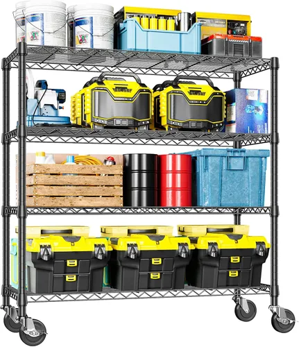 Miniatura 25 de IZEUK Estantes de Almacenamiento Conectados, Unidad de Estantería Metálica Ajustable DIY de Servicio Pesado para Esquina, Ideal para Cocina, Garaje