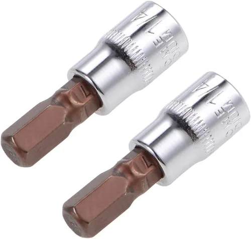 Miniatura 7 de uxcell Juego de 2 llaves hexagonales de 1/4 pulgadas x H5 (0.197 in), puntas de acero S2 CR-V de 1.5 pulgadas de longitud, uso con llave