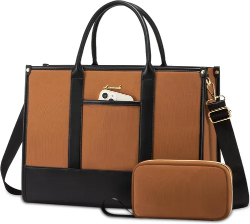 Miniatura 18 de LOVEVOOK Bolso para laptop y bolsa de mano para mujeres, bolso de trabajo de 15.6 pulgadas, gran bolso profesional para maestra, liviano, bolso