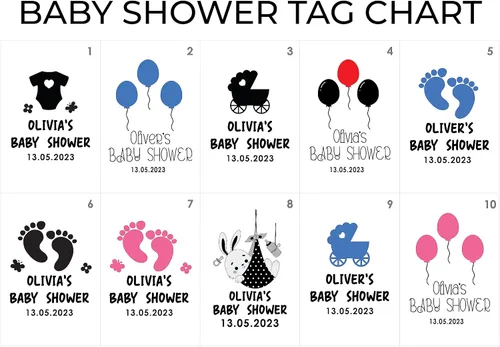 Miniatura 3 de HTF - Paquete de 5 imanes personalizados de resina epoxi para baby shower, regalos para baby shower, regalos de baby shower, revelación de género