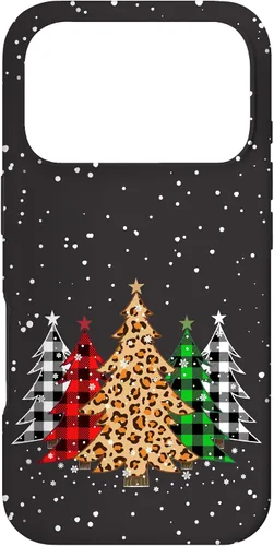 Miniatura 30 de Funda con diseño de árboles de Navidad con estampado de leopardo y cuadros para iPhone 16