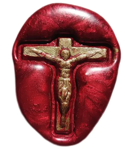 Miniatura 2 de Sello de cera con cruz de Jesús 3D para iglesia, boda, cristianos, lugares de culto, kit de sellado de Pascua con mango retro de madera para sobre