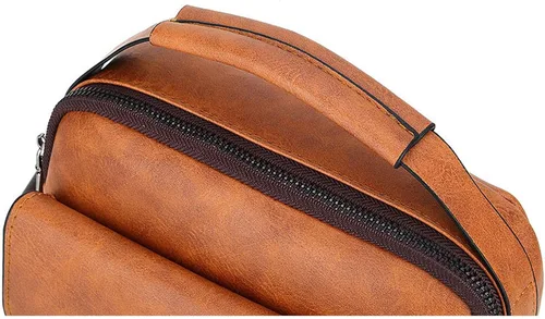 Miniatura 9 de Bolso cruzado pequeño, bolso de hombro para hombre, bolso de cuero vintage para oficina y negocios para hombres, bolso de mano con cremallera