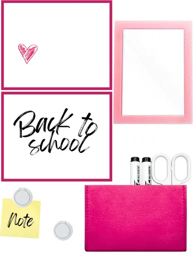 Miniatura 8 de Mymazn Espejo magnético para casillero escolar, kit de 5 accesorios de casillero con espejo magnético, tablero de borrado en seco, soporte