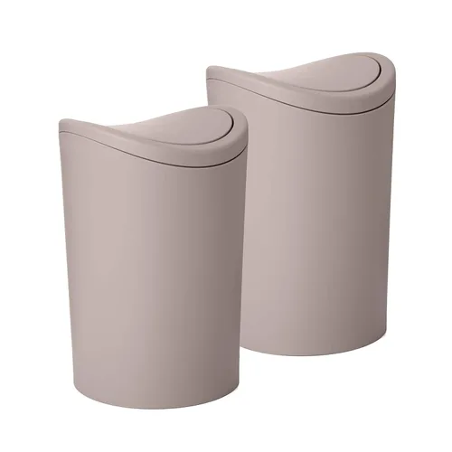 Miniatura 9 de Superio MIni - Bote de basura para baño con tapa, cubo de basura mini gris moderno con tapa abatible (1 1/2 galones, 6 litros) bote de basura