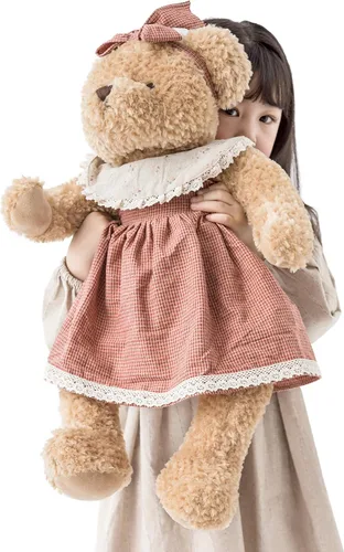 Miniatura 11 de oitscute Oso de Peluche Grande para Bebé con Ropa Animal de Peluche Lindo Juguete Suave de Felpa 25" (Grande Rojo y Marrón)