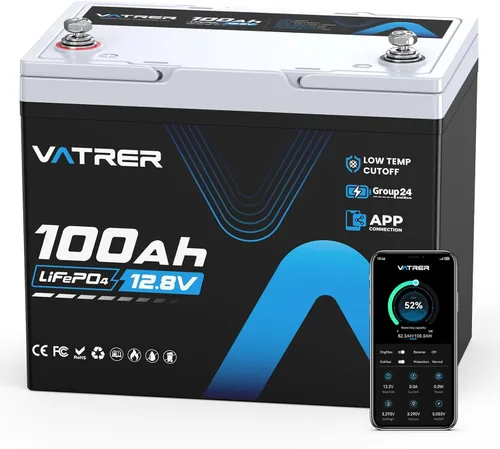 Miniatura 11 de Batería LiFePO4 de litio de 12 V 300 Ah con monitoreo de aplicación, batería de arranque recargable BMS de 200 A, protección de temperatura