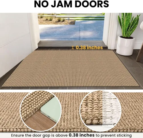 Miniatura 3 de IOHOUZE - Alfombra estilo bohemio para pasillo de cocina, 2 x 8 pies, tejida de algodón, para interiores y exteriores, patrón natural de yute