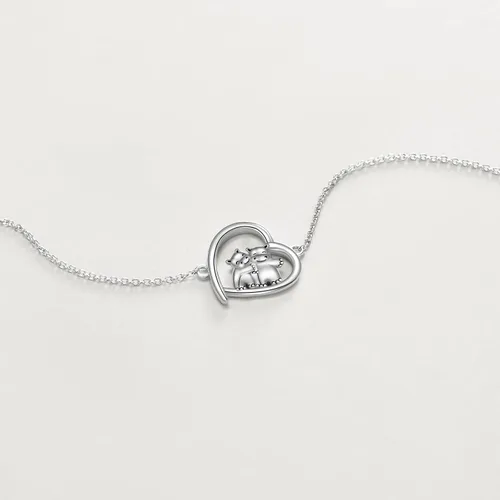 Miniatura 5 de Pingüinoconejillo de indiashipopótamomano de hamsadinosauriogatolibélulacorazónmontañasetaárbol de la vidapulseras de pingüinos regalos de plata