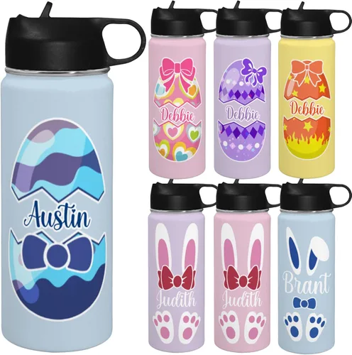 Miniatura 21 de Personalized Kids Water Bottle with Name, 18oz Insulated Stainless Steel Straw, Leak Proof BPA-Free Water Bottle for School, Sports & Travel, Custom