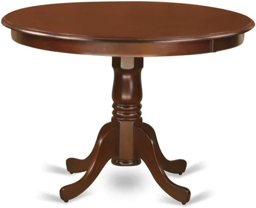 Miniatura 3 de East West Furniture HLGR5-MAH-W - Juego de muebles de comedor de 5 piezas, incluye una mesa de comedor redonda con pedestal y 4 sillas de asiento