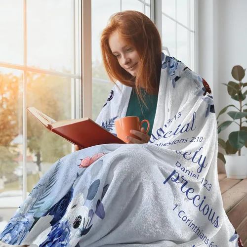 Miniatura 4 de Manta cristiana para mujer, manta de regalo religioso con versículos de la Biblia y pensamientos inspiradores, manta cálida de felpa curativa