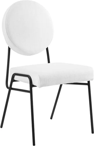 Miniatura 15 de Modway Craft - Juego de 2 sillas laterales tapizadas de tela, color negro carbón