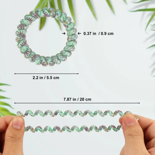 Miniatura 5 de JessLab Lazos en espiral para el cabello para damas, paquete de 10 bandas elásticas de bobina de plástico, accesorio sin daños para mujeres y niños
