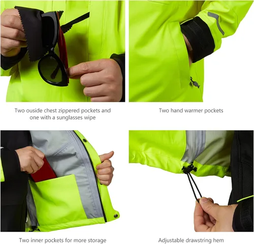 Miniatura 8 de BASSDASH Valor - Chaquetas de pesca impermeables para hombres y mujeres, chaqueta de lluvia transpirable y resistente al viento