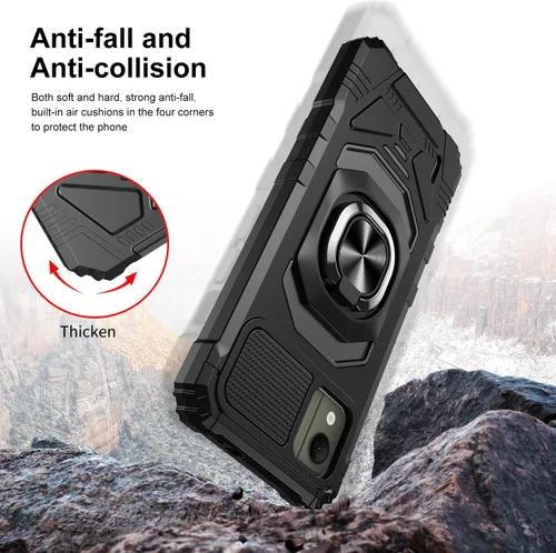 Miniatura 6 de Funda para Nokia C110 con protector de pantalla de vidrio templado (cobertura máxima), protección de cuerpo completo [grado militar], funda BK