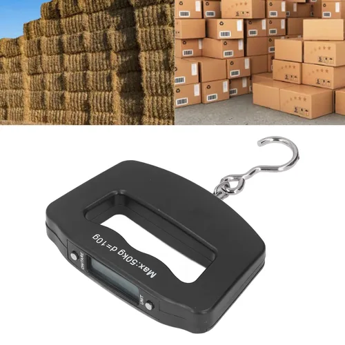 Miniatura 3 de Báscula colgante digital con gancho Dispositivo de pesaje electrónico portátil para uso de granja de pesca Pantalla LCD de alta precisión
