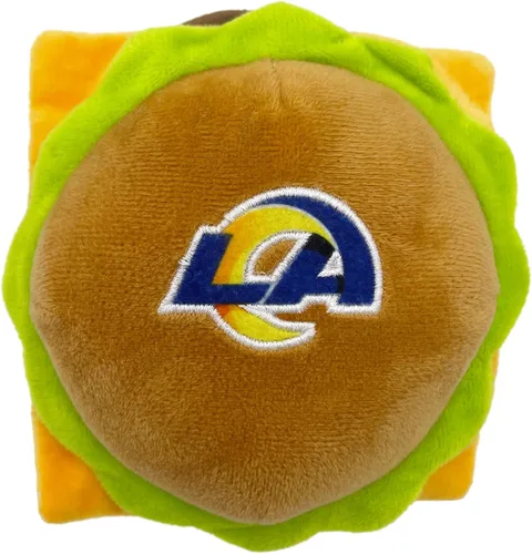 Miniatura 5 de NFL SAN Francisco 49ERS - Juguete chirriante de hamburguesa de queso para perros y gatos, juguete de peluche para perros y gatos con chirriador