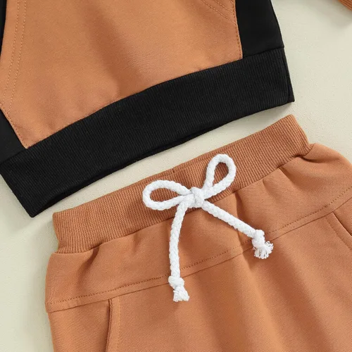Miniatura 5 de Hoanselay Conjunto de sudadera de manga larga con capucha y pantalones de otoño e invierno para bebé niño