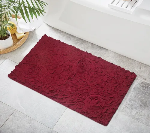 Miniatura 116 de Home Weavers Bell Flower Collection - Tapetes de baño copetudos 100 % algodón, extrasuaves y absorbentes, antideslizantes, lavables a máquina, lino