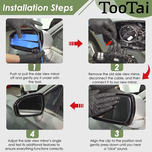 Miniatura 5 de Espejo de repuesto para el lado del conductor, compatible con vehículos Ford, Fusion 2013-2019, calentado con detección de punto ciego, sin